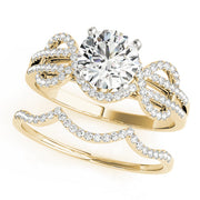 Regal Multi-Row Round Diamond Engagement Ring in 10K/14K gold and platinum with certified lab-grown or natural diamonds