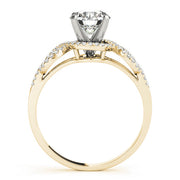 Regal Multi-Row Round Diamond Engagement Ring in 10K/14K gold and platinum with certified lab-grown or natural diamonds