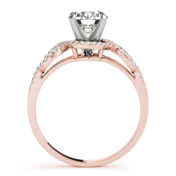 Regal Multi-Row Round Diamond Engagement Ring in 10K/14K gold and platinum with certified lab-grown or natural diamonds