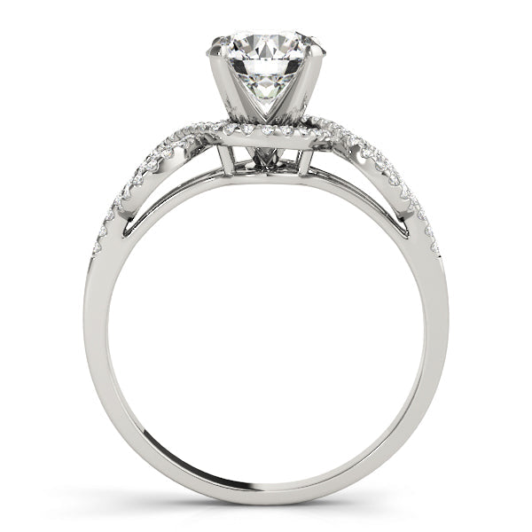 Regal Multi-Row Round Diamond Engagement Ring in 10K/14K gold and platinum with certified lab-grown or natural diamonds