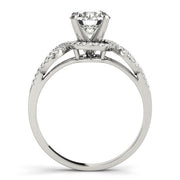 Regal Multi-Row Round Diamond Engagement Ring in 10K/14K gold and platinum with certified lab-grown or natural diamonds