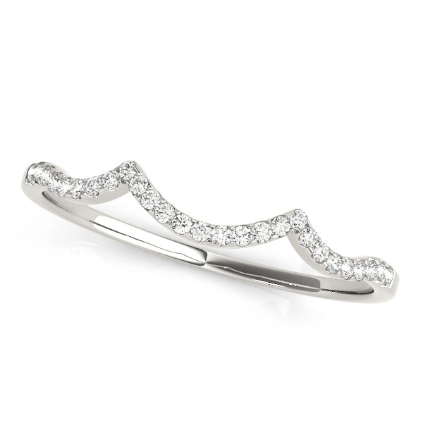 Curved Bands Half Eternity Ring in Gold & Platinum