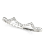 Curved Bands Half Eternity Ring in Gold & Platinum