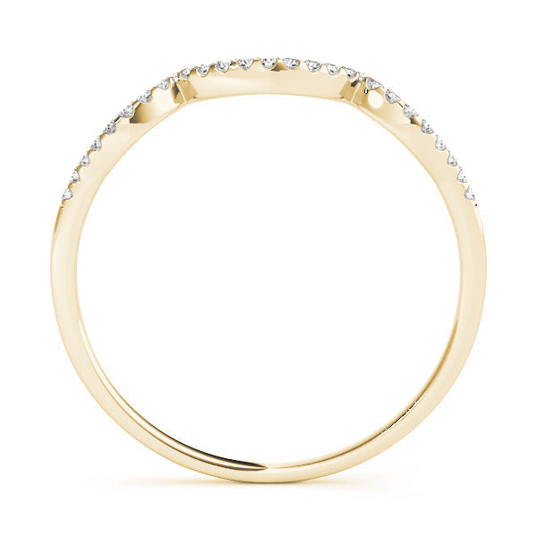 Curved Bands Half Eternity Ring in Gold & Platinum