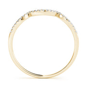Curved Bands Half Eternity Ring in Gold & Platinum