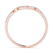 Curved Bands Half Eternity Ring in Gold & Platinum