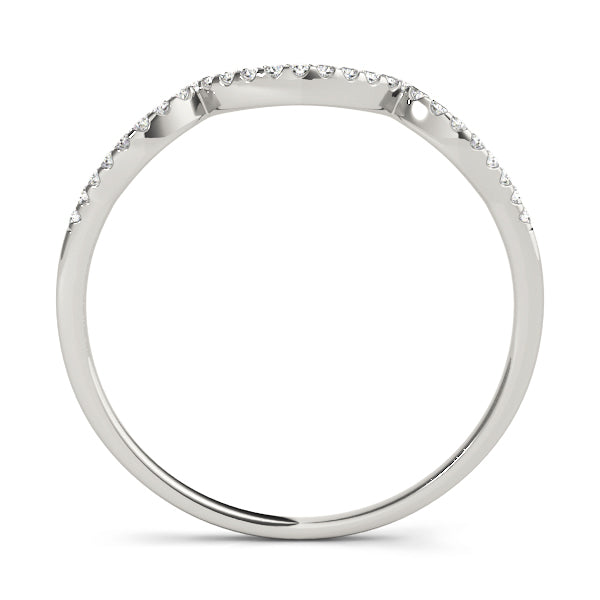 Curved Bands Half Eternity Ring in Gold & Platinum