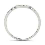 Curved Bands Half Eternity Ring in Gold & Platinum