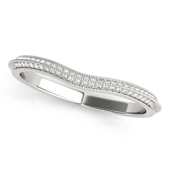 Double Row PavÃ£Â© Half Eternity Ring in Gold & Platinum