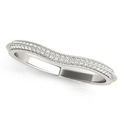 Double Row PavÃ£Â© Half Eternity Ring in Gold & Platinum
