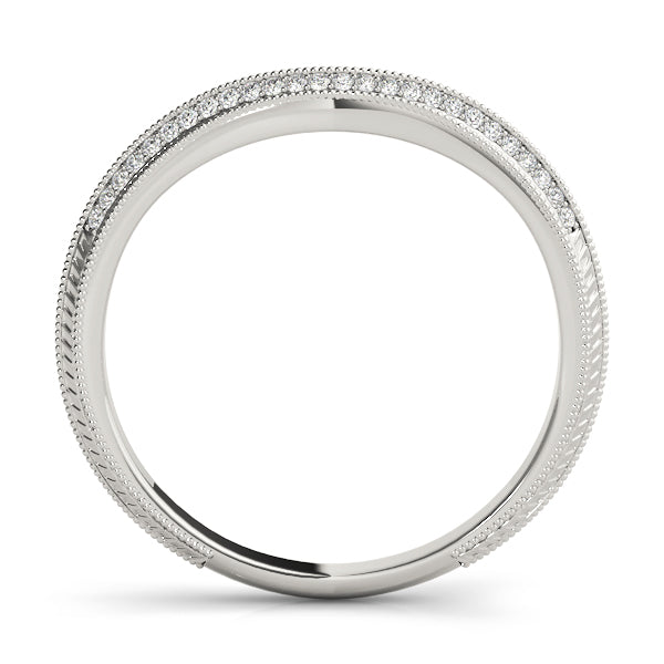 Double Row PavÃ£Â© Half Eternity Ring in Gold & Platinum