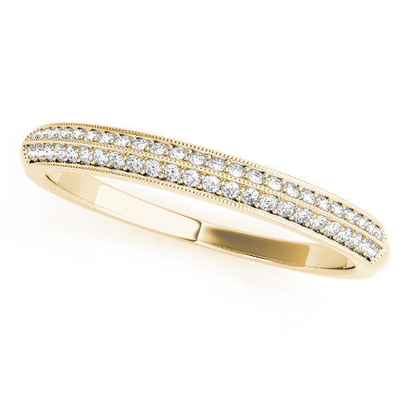 Pave Half Eternity Ring in 10K/14K gold and platinum with certified lab-grown or natural diamonds