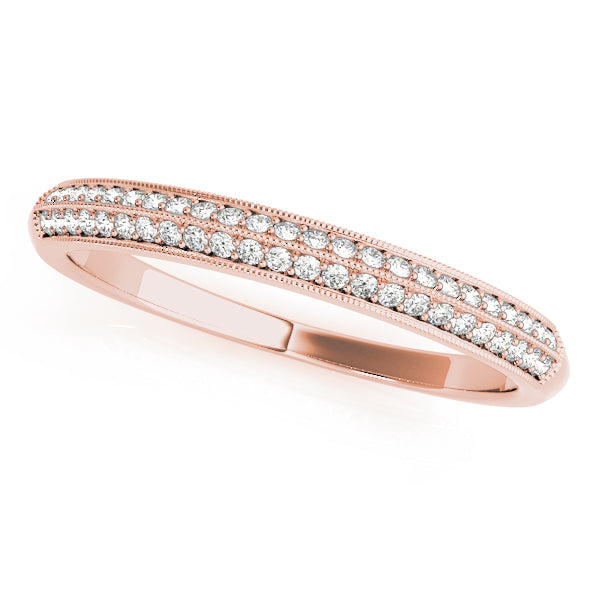 Pave Half Eternity Ring in Gold & Platinum