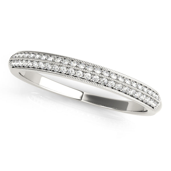 Pave Half Eternity Ring in Gold & Platinum