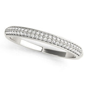 Pave Half Eternity Ring in Gold & Platinum