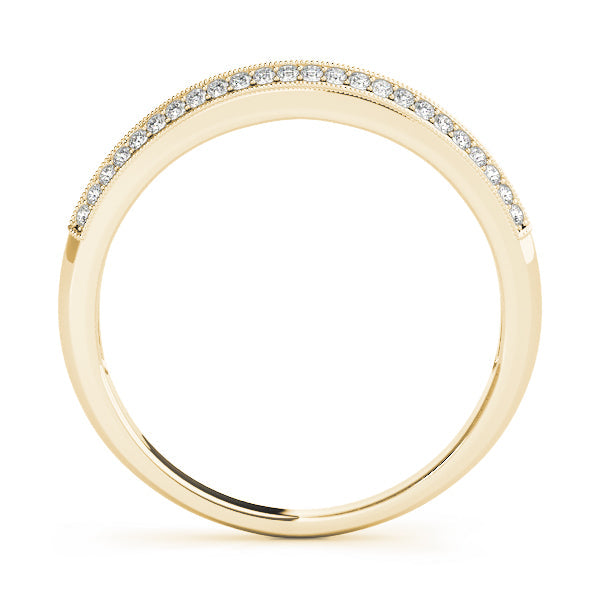 Pave Half Eternity Ring in Gold & Platinum
