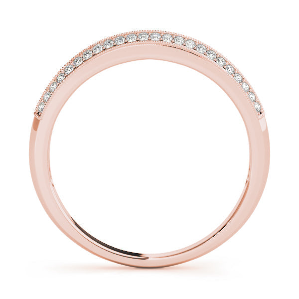 Pave Half Eternity Ring in Gold & Platinum