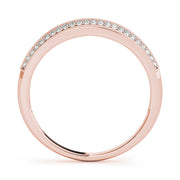 Pave Half Eternity Ring in Gold & Platinum