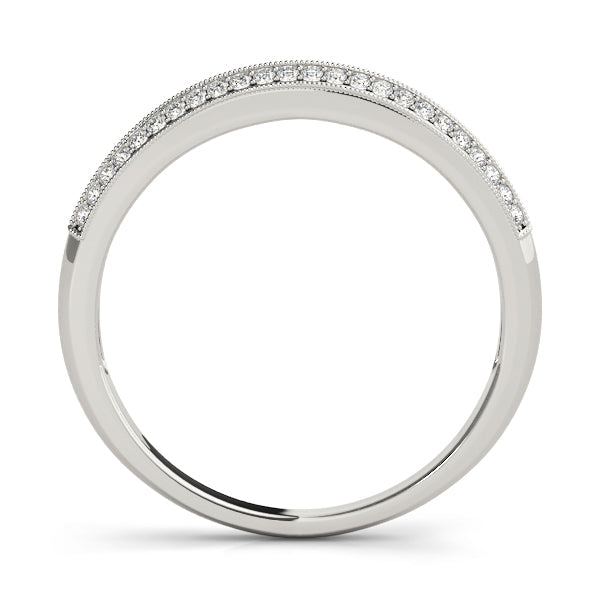 Pave Half Eternity Ring in Gold & Platinum