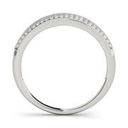 Pave Half Eternity Ring in Gold & Platinum