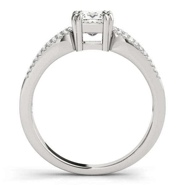 Brilliant Multi-Row Princess Diamond Engagement Ring in 10K/14K gold and platinum with certified lab-grown or natural diamonds