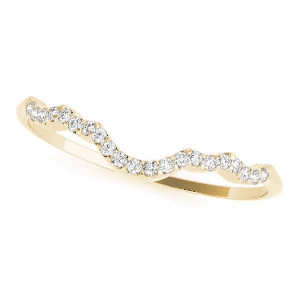 Curved Bands Half Eternity Ring in 10K/14K gold and platinum with certified lab-grown or natural diamonds