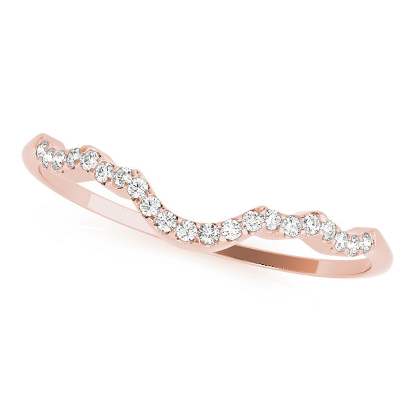Curved Bands Half Eternity Ring in Gold & Platinum
