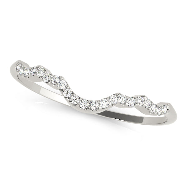 Curved Bands Half Eternity Ring in Gold & Platinum
