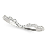 Curved Bands Half Eternity Ring in Gold & Platinum