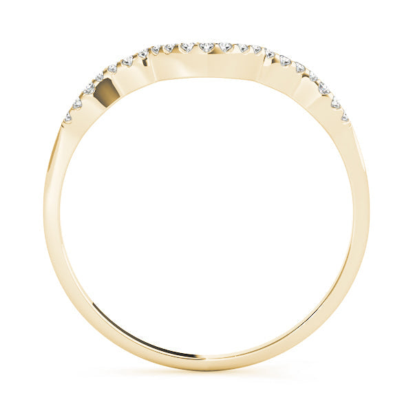 Curved Bands Half Eternity Ring in Gold & Platinum