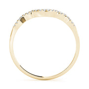 Curved Bands Half Eternity Ring in Gold & Platinum