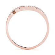 Curved Bands Half Eternity Ring in Gold & Platinum