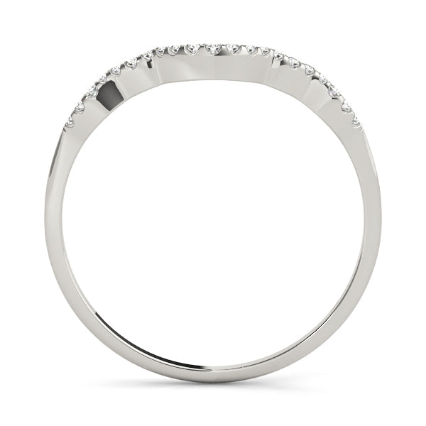 Curved Bands Half Eternity Ring in Gold & Platinum