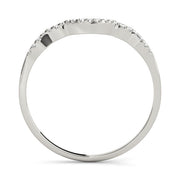 Curved Bands Half Eternity Ring in Gold & Platinum