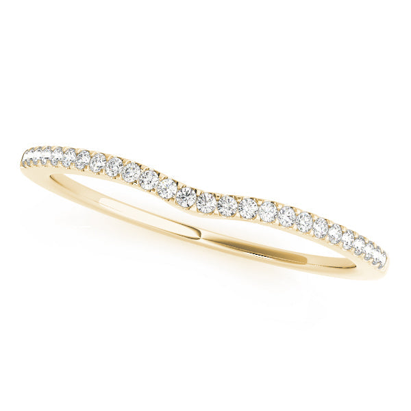 Single Row Curved Half Eternity Ring in 10K/14K gold and platinum with certified lab-grown or natural diamonds