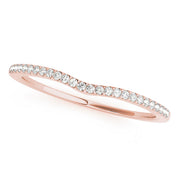 Single Row Curved Half Eternity Ring in Gold & Platinum