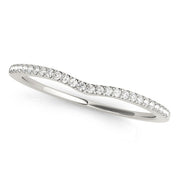 Single Row Curved Half Eternity Ring in Gold & Platinum