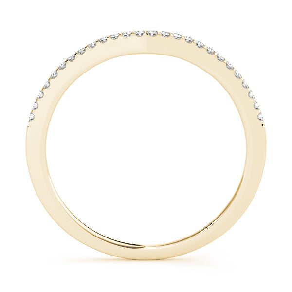 Single Row Curved Half Eternity Ring in Gold & Platinum