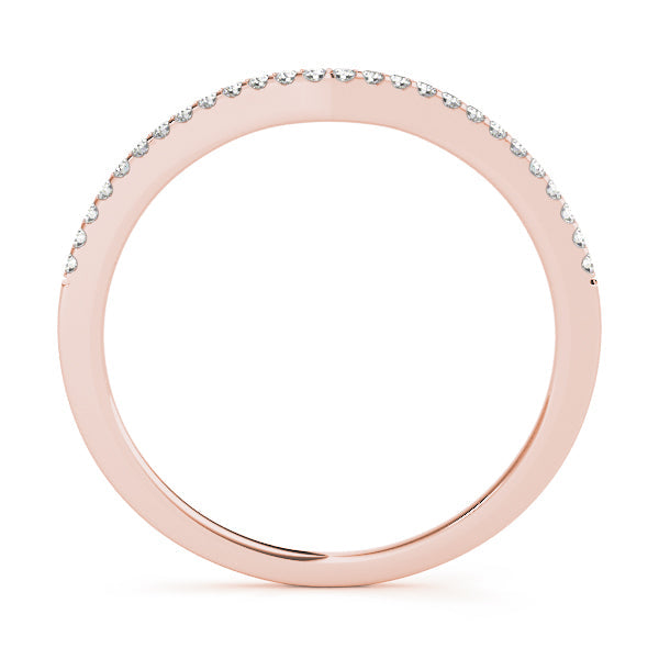 Single Row Curved Half Eternity Ring in Gold & Platinum