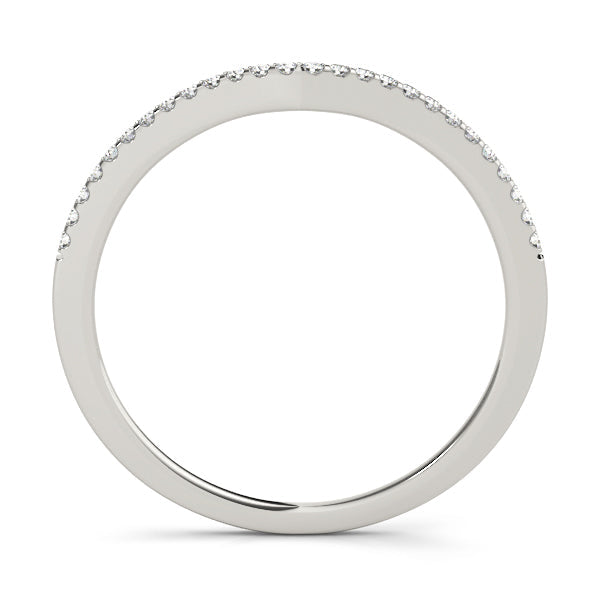 Single Row Curved Half Eternity Ring in Gold & Platinum