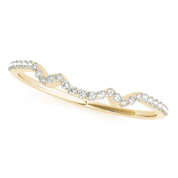 Curved Bands Half Eternity Ring in 10K/14K gold and platinum with certified lab-grown or natural diamonds