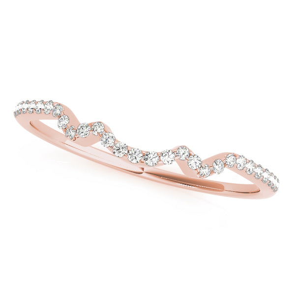 Curved Bands Half Eternity Ring in Gold & Platinum