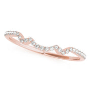 Curved Bands Half Eternity Ring in Gold & Platinum