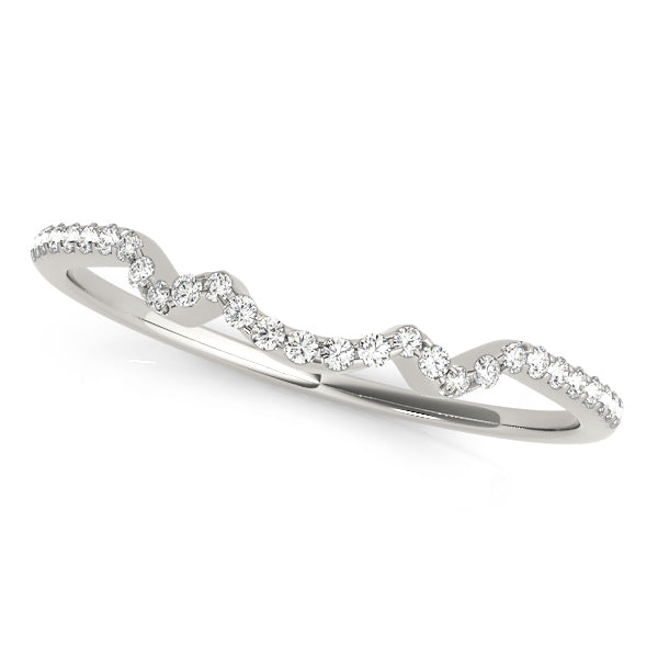 Curved Bands Half Eternity Ring in Gold & Platinum