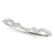 Curved Bands Half Eternity Ring in Gold & Platinum
