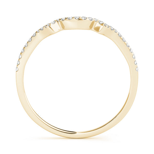 Curved Bands Half Eternity Ring in Gold & Platinum