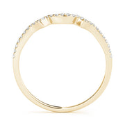 Curved Bands Half Eternity Ring in Gold & Platinum