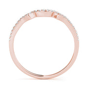 Curved Bands Half Eternity Ring in Gold & Platinum