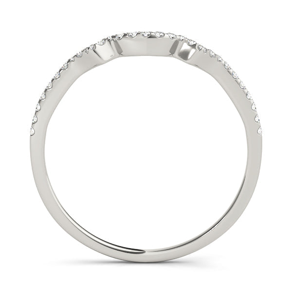 Curved Bands Half Eternity Ring in Gold & Platinum
