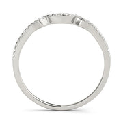 Curved Bands Half Eternity Ring in Gold & Platinum